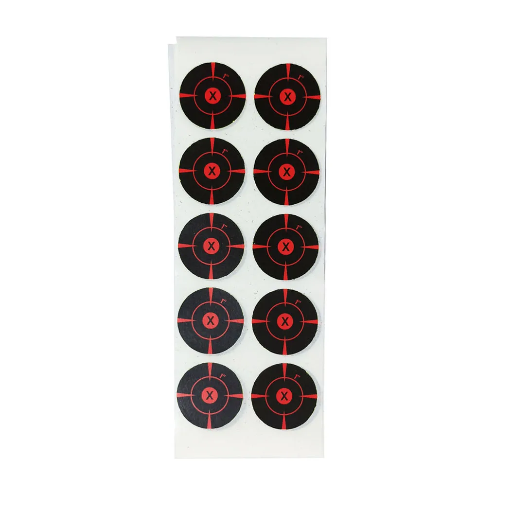 Shooting Targets Stickers Spinner Shooting Targets 1"/2.54cm 100Pcs(10 Sheets) per Pack Self-Adhesive Splatter Splash & Reactive(Colors Impact) Shooting Sticker Targets