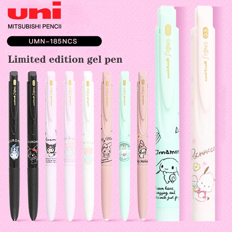 Japan UNI Uniball UMN-185NCS Ballpoint Pen Press Black Pen Smooth Low Damping 0.5mm Gel Pens  Cute Stationary Supplies