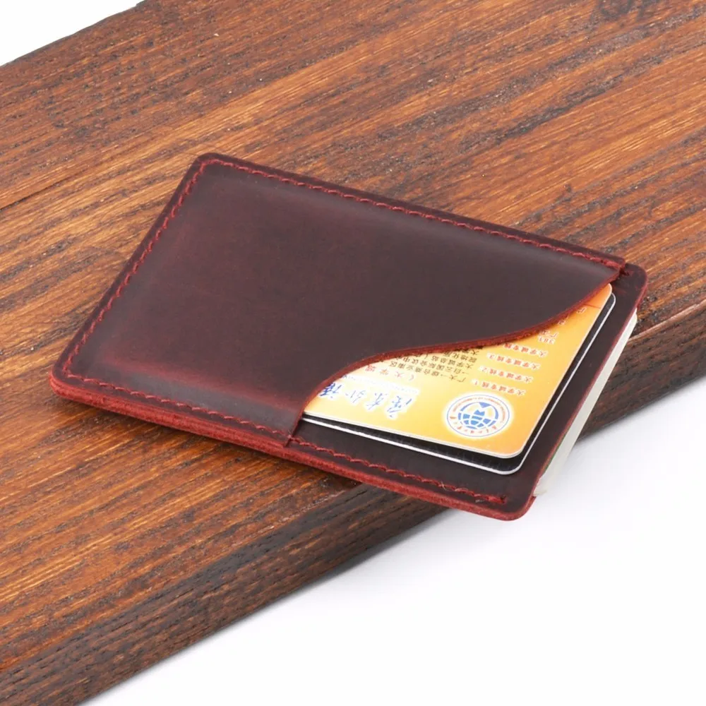 Genuine Leather Business Credit ID Card Holder Crazy Horse Leather Travel Credit Wallet Men Purse Case Leather Wallet Wallet Card Holder Card Holder Credit Card Holder Credit Card Wallet Card Wallet ID Card Holder Wallet Card Bag Business Card Holder Document Card Wallet
