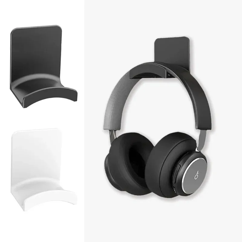Universal Headphone Stand Adhensive Plastic Wall Mount Hanger Under Desk Headset Rack Holder Support for Gaming Earphone Bracket 2