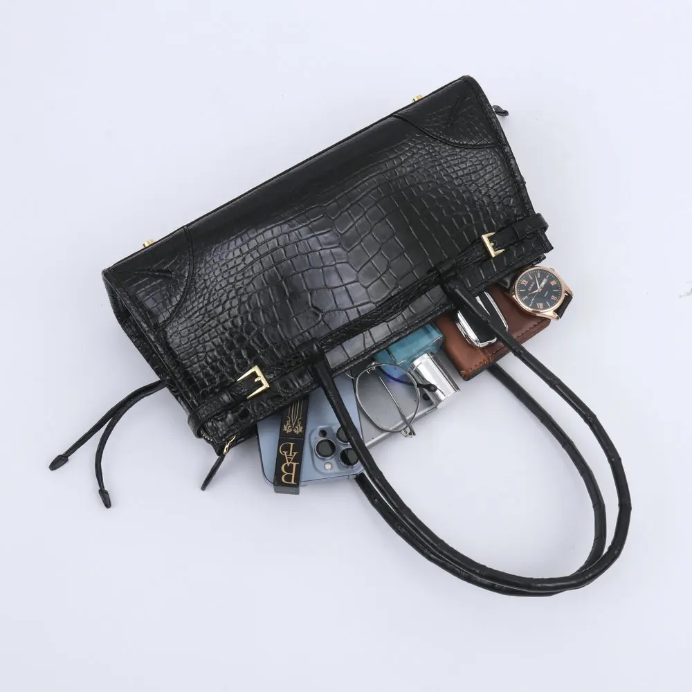 Genuine crocodile leather handbag
