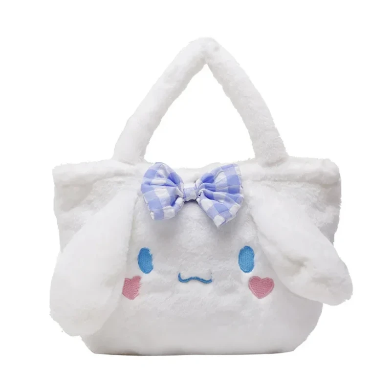 

2024 Sanrio Hello Kitty Plush Bag for Women Girls Kuromi Handbag My Melody Cinnamoroll Storage Hasp Shoulder Women Bags Gift