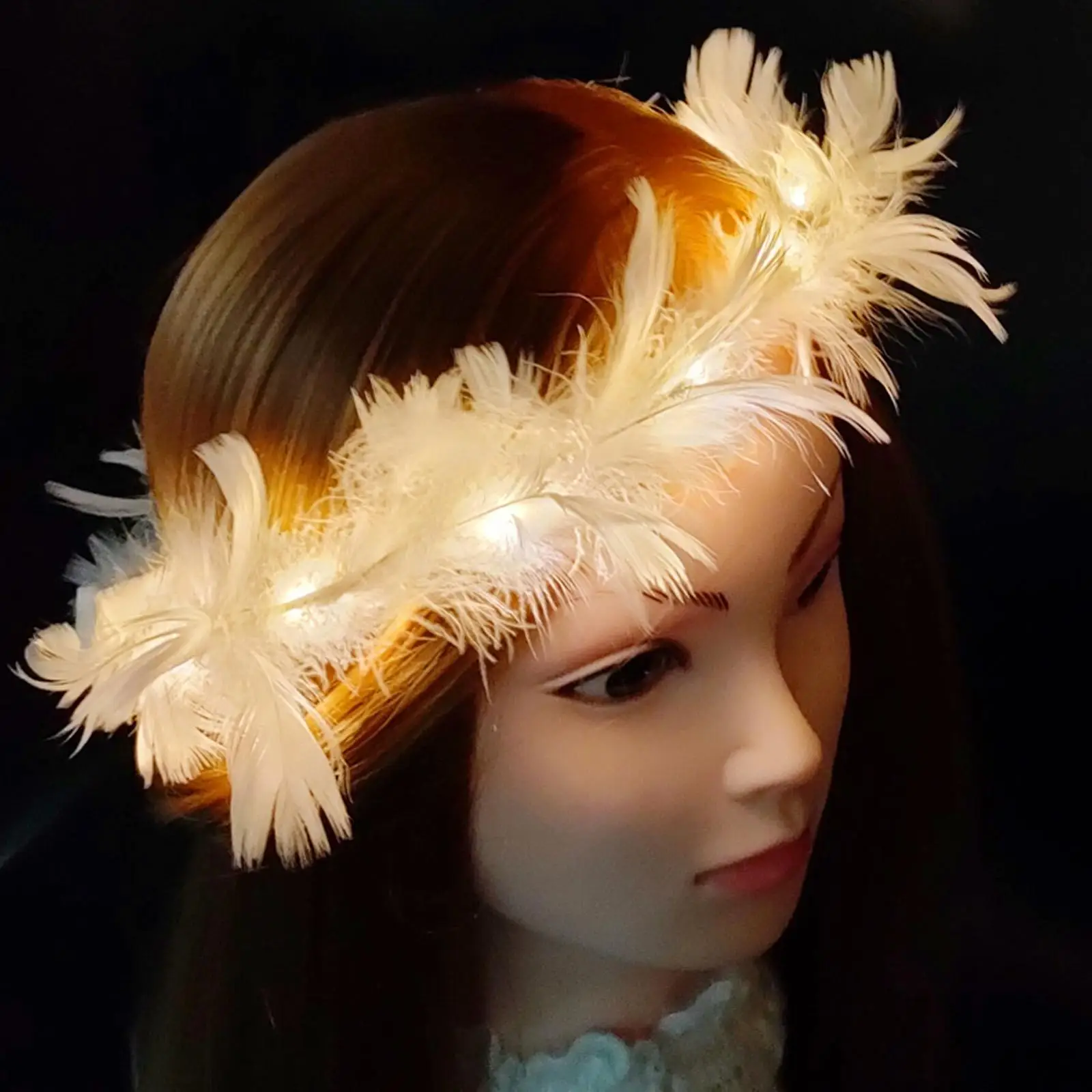 Guirlande de plumes lumineuses, 10 pièces, coiffure de fille, fleur de  tête, cadeaux de mariée, décoration de Festival et de noël - AliExpress