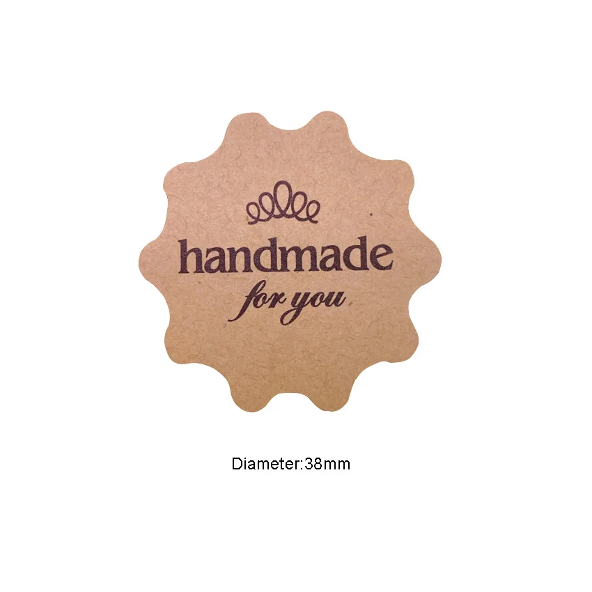 New Flower Round Design handmade Kraft Paper Seal Sticker Christmas DIY Note Gift Labels 100PCS