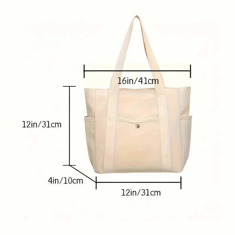 Premium Canvas Tote Bag - Collegiate-Style Commuter Shoulder Bag