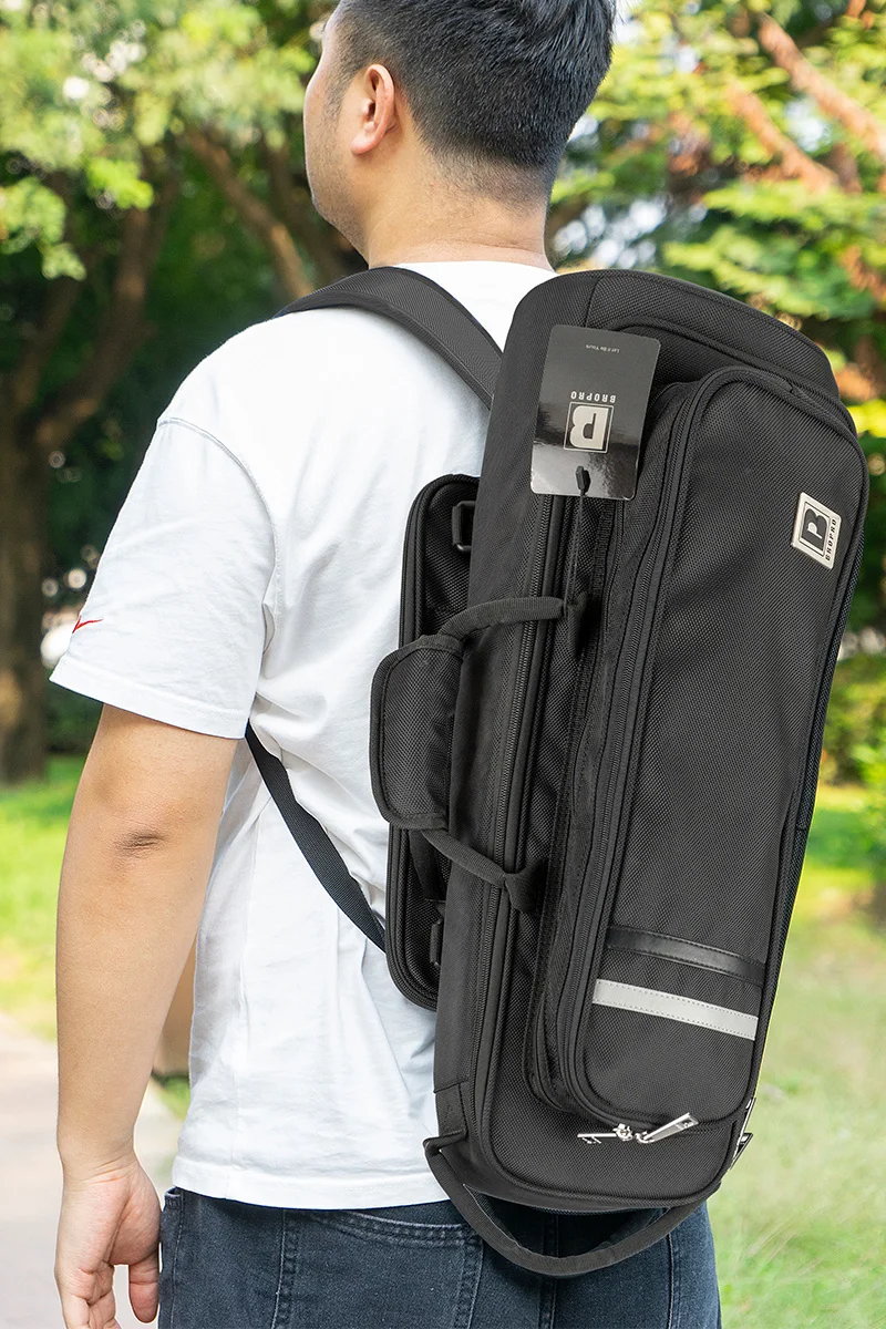 Bropro B-Flat Trompeten-Instrumententasche Universelle Reisetasche Tragbare Einzel-/Doppelschulter-Leichtgewichtstasche zur Aufbewahrung von Trompeteninstrumenten – Detail 10