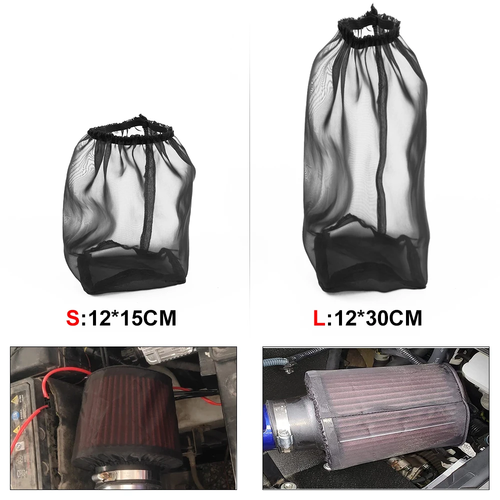 Air Filters Air Filter Protective Cover Waterproof OilProof Dustproof Air Intake Filter For Cylindrical High-flow Black
