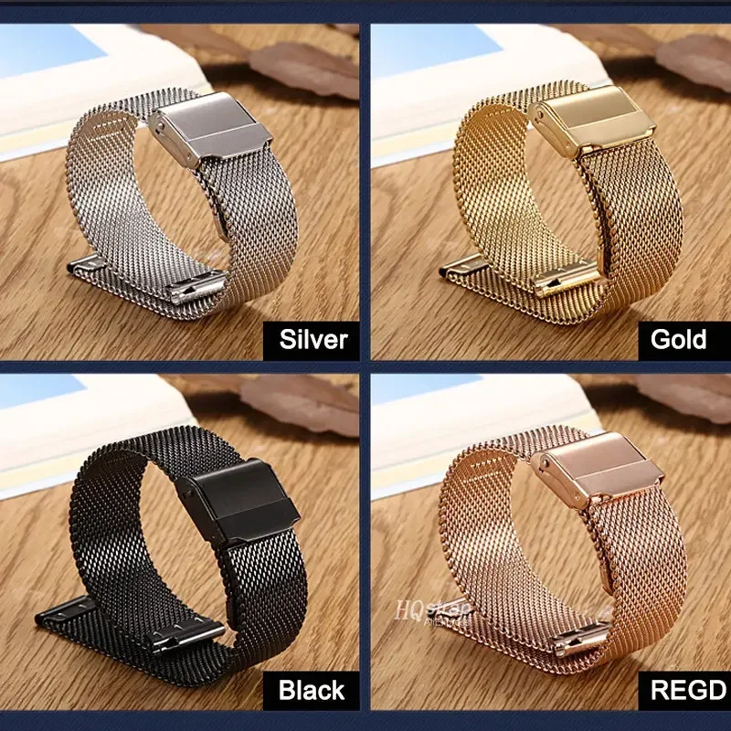 Sleek Milanese Loop Stainless Steel Watch Band Replacement Bracelet with Quick Release
