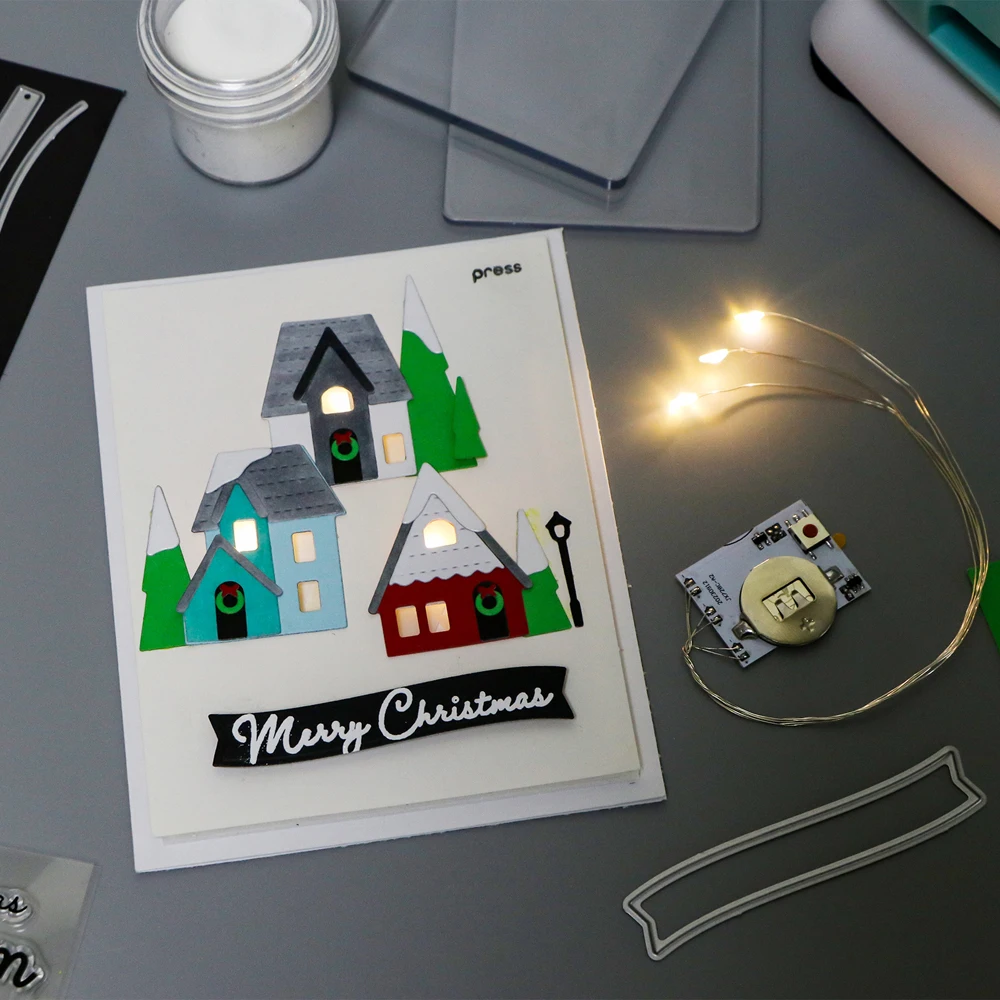 Warm White LEDs Self-Adhesive Halo Lights & Easy Lights for Making Light-Up Cards Scrapbooking Crafts DIY Project 1/3/5 self adhesive lights