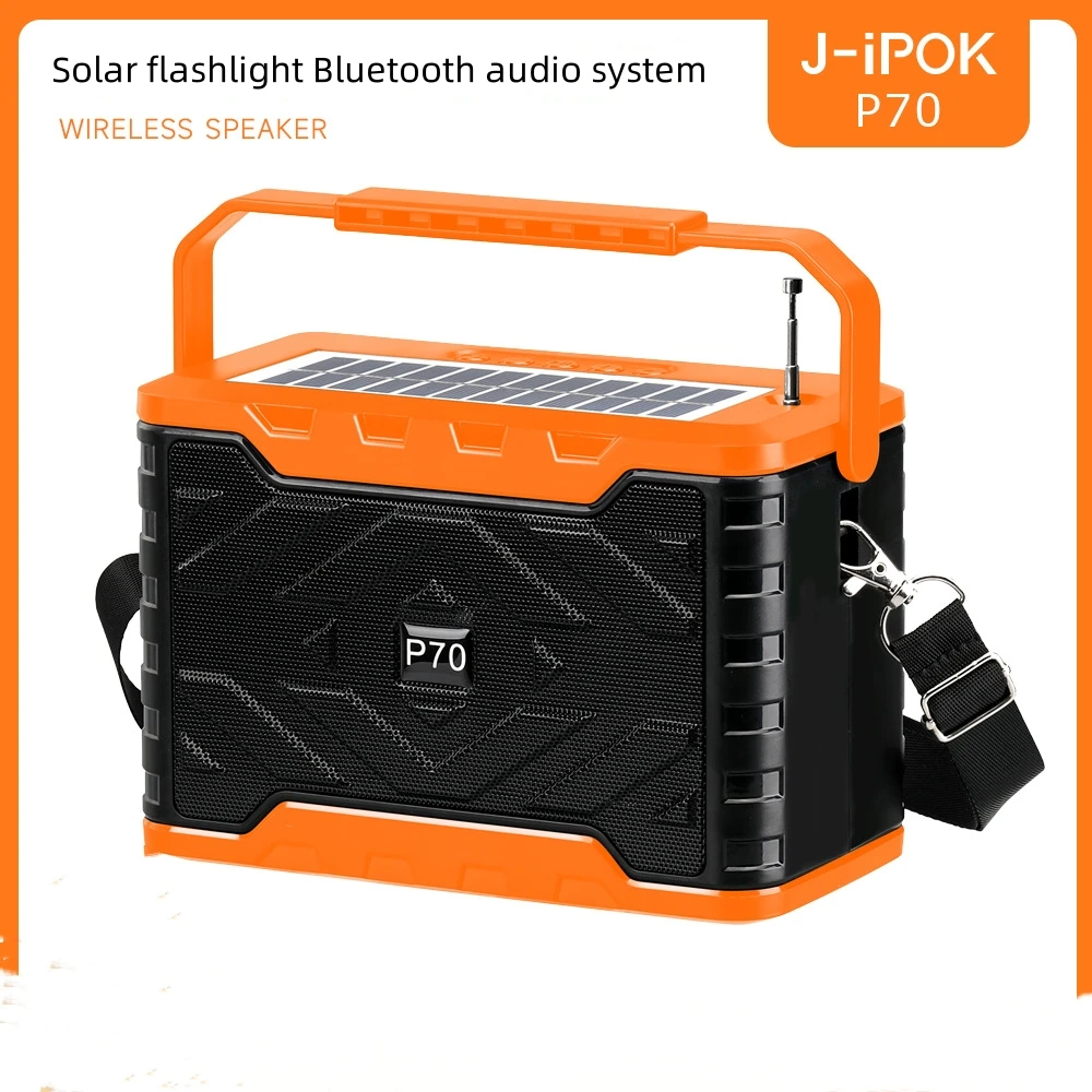 

Bluetooth sound J-ipokP70 большой емкости, фонарик на солнечной батарее, уличный музыкальный центр, портативный сабвуфер, беспроводной Bluetooth-звук