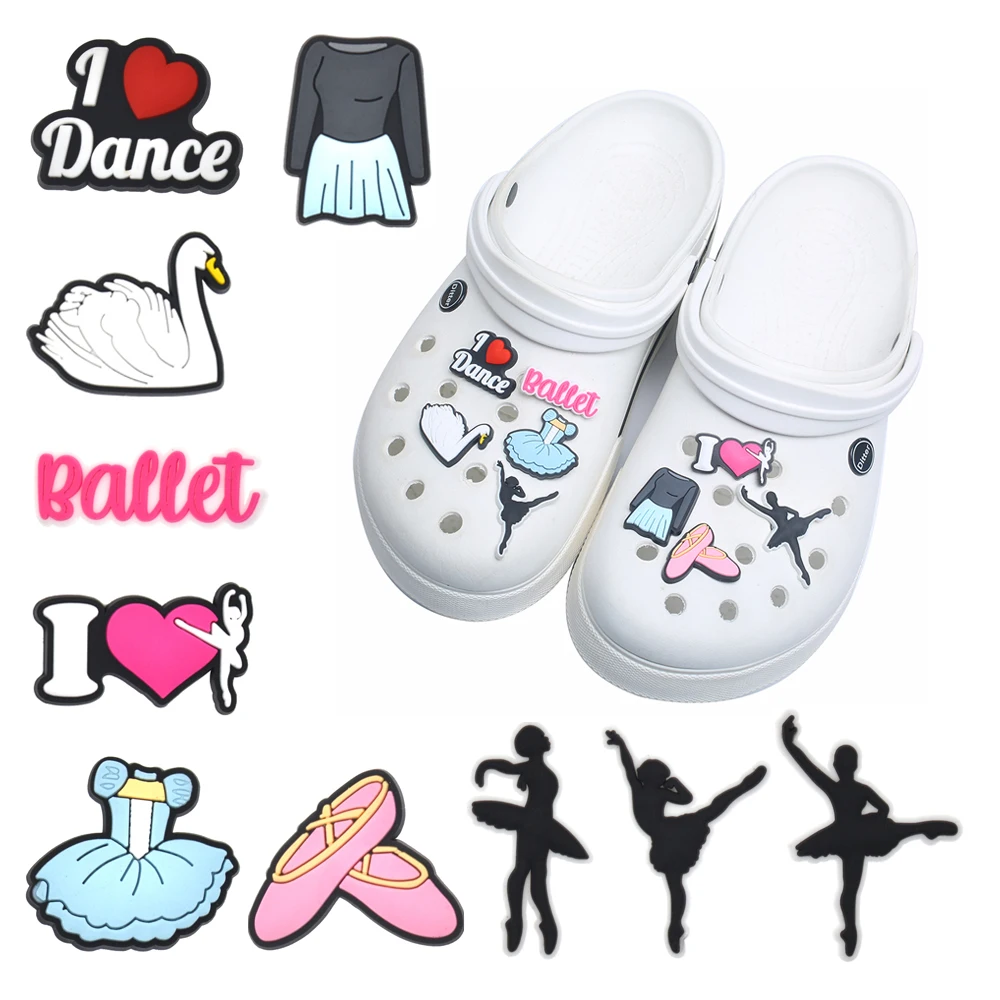 Single Sale 1pcs Ballet Dance Croc Charms Accessories Sandals Shoe