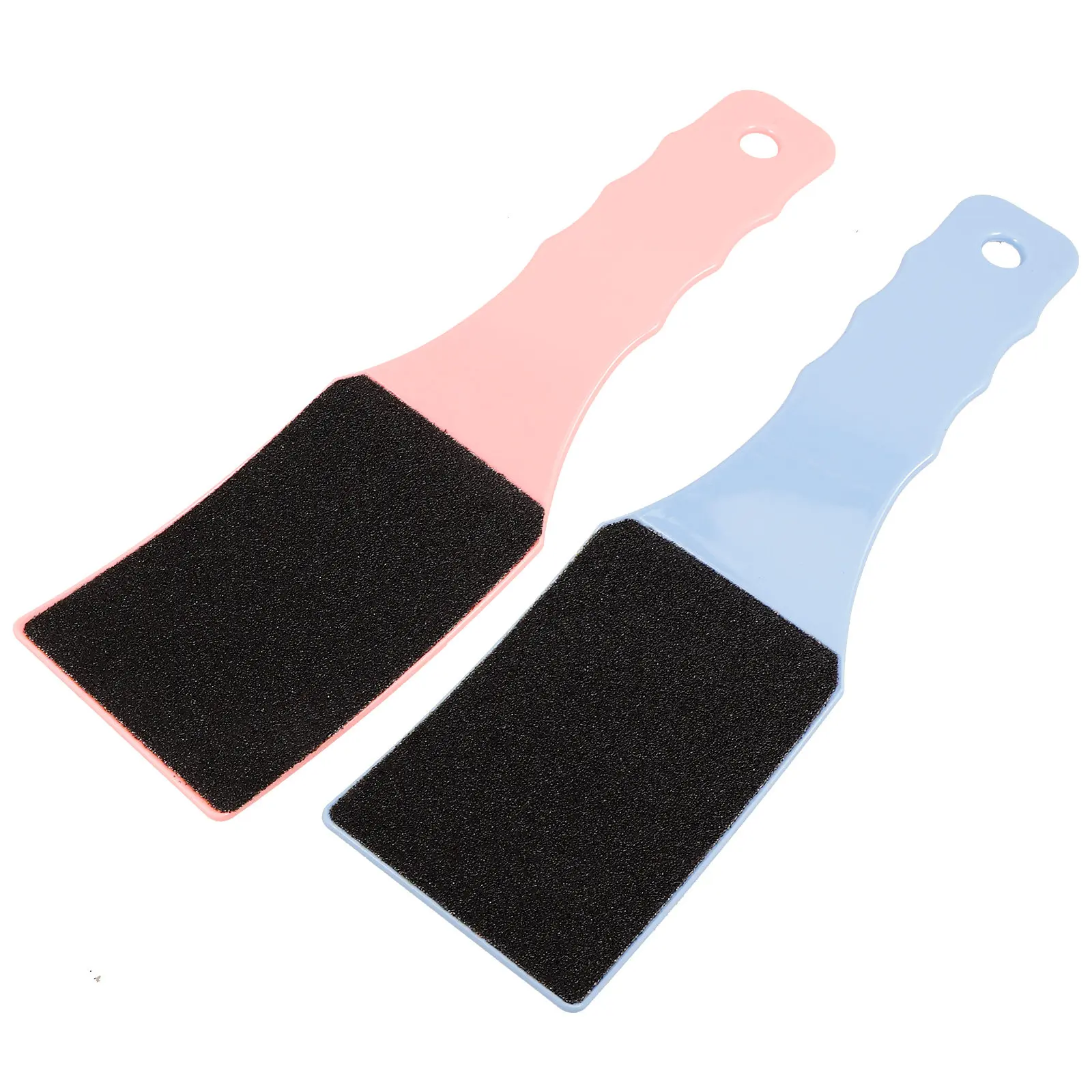 2pcs 죽은 피부 제거를위한 양면 파일 곡선형 플라스틱 발 스크러버 엑스 폴리 에이 팅 도구 풋 케어 네일 케어 액세서리
