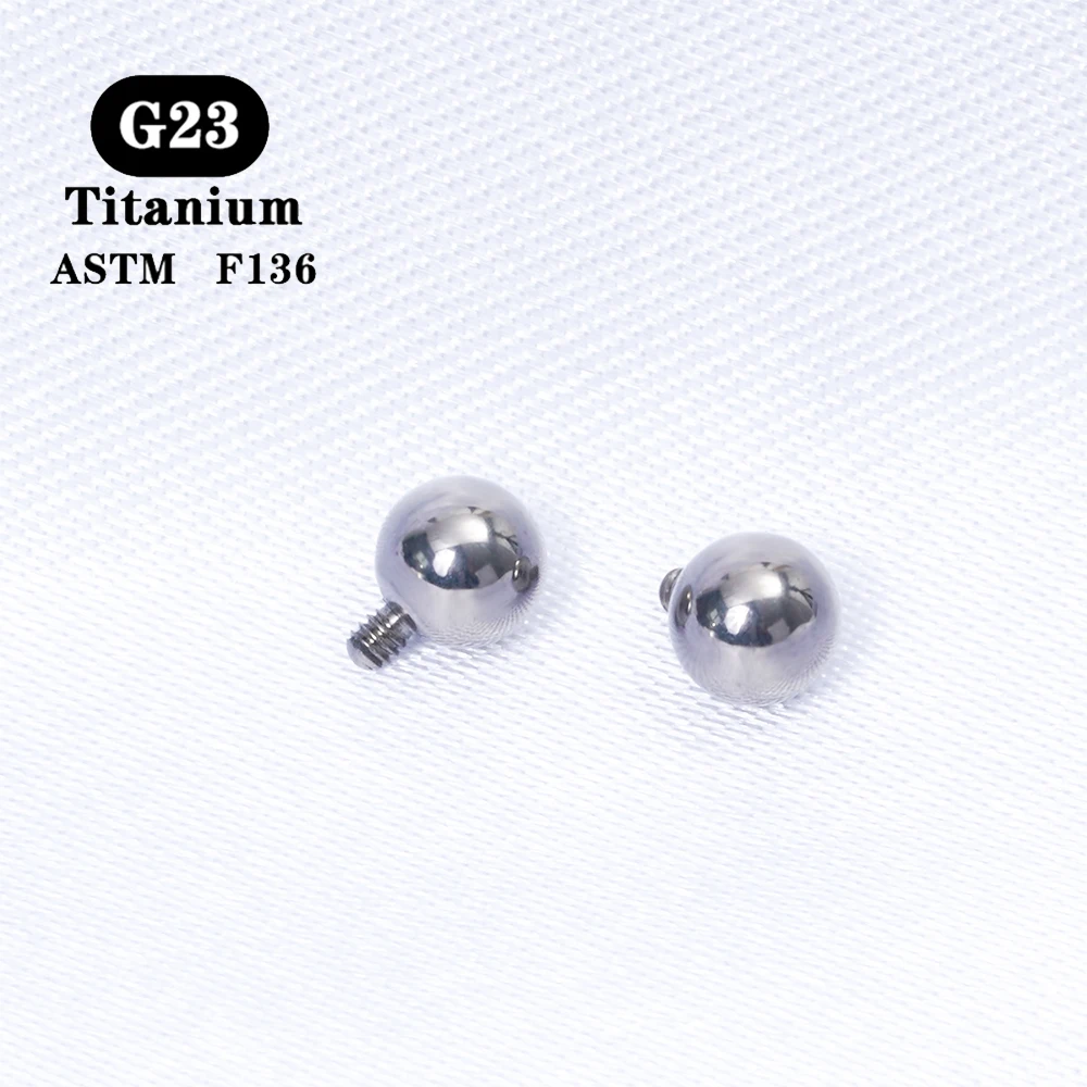 10PCS G23 Titanium 14G 16G External Thread Internally Threaded Ball Replacement Accessories Body Jewelry Accessories piercing jewelry body piercing jewelry body jewelry