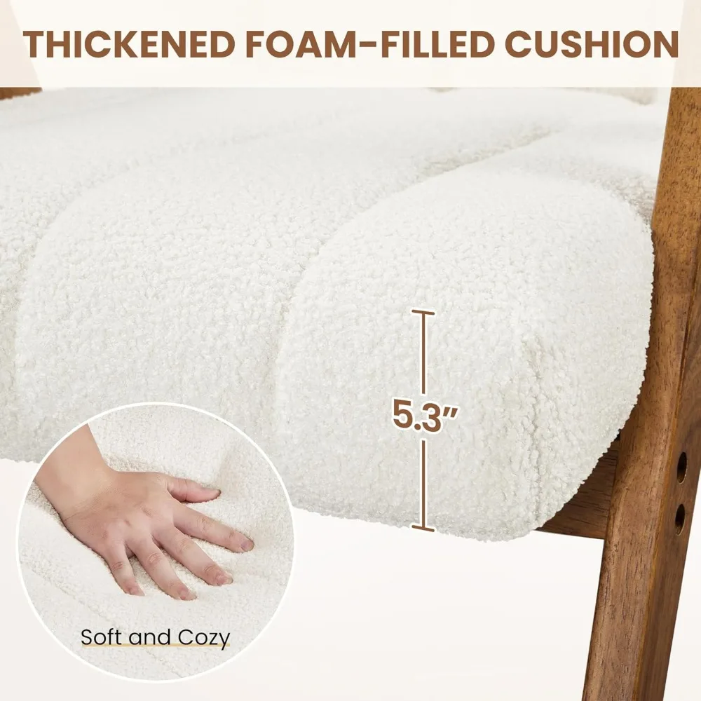 مجموعة كراسي Boucle Fabric لمنتصف القرن مكونة من ك...