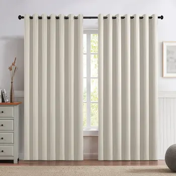 【Lifeideas】Solid Colour Grommet Top Polyester 100% Blackout Curtains Pair Home Decoration Windows Doors