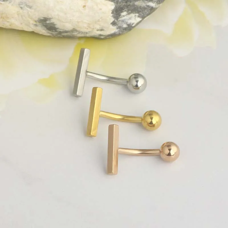 Sexy Dangling Navel Belly Button Ring Stainless Steel Double T Shape Belly Piercing Ombligo Belly Piercing Body Jewelry mix 3 co