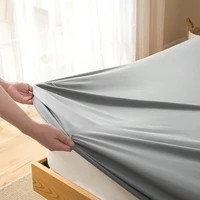 Hengwei Elastic Fitted Sheet Solid Microfiber Queen Full Size Bed Sheet 90gsm Soft Mattress Cover Nordic Linen sabanas 150 180 5
