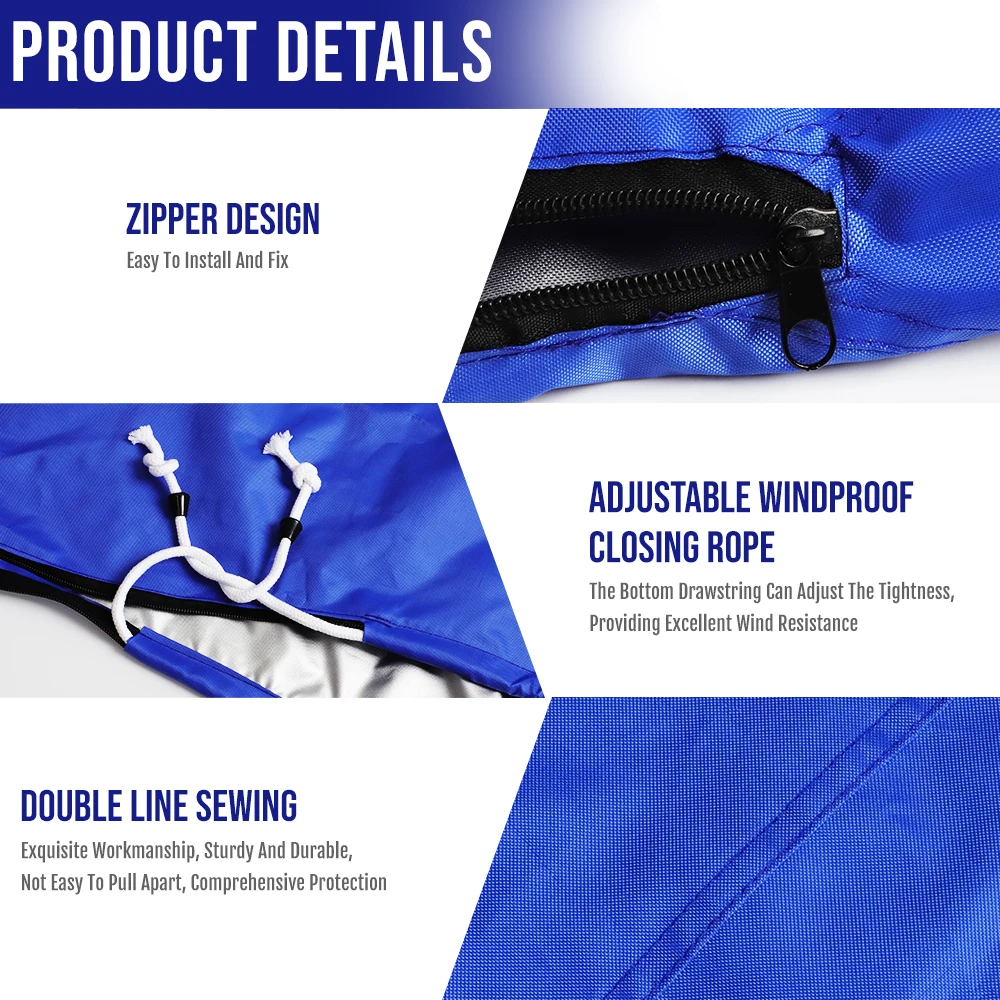 420D 6-225HP Boat Full Outboard Engine Cover Protection Waterproof Sunshade Dust-proof For 6-225HP Motor Blue