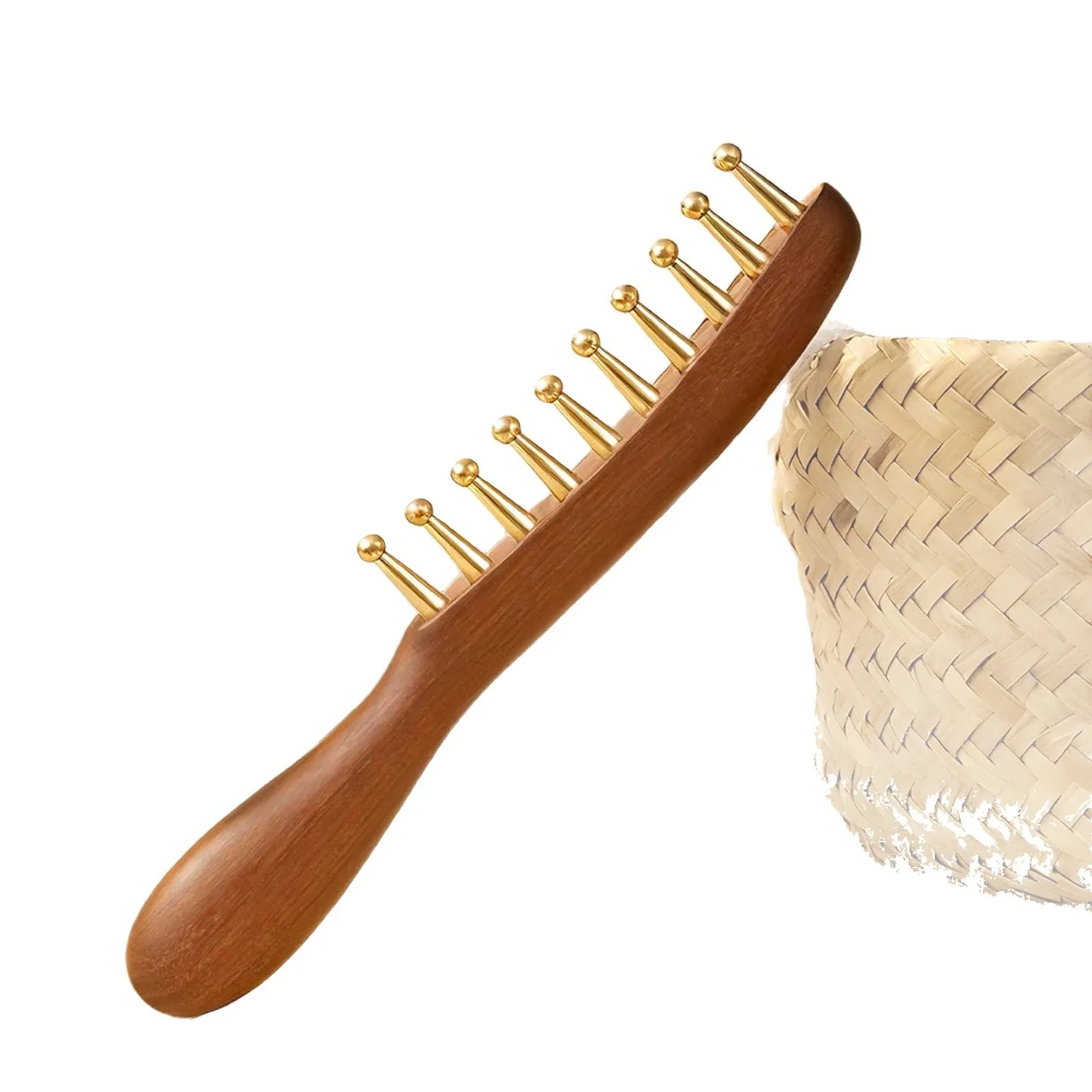Scalp Massage Comb Massage Brush Anti-Hair Loss Hairbrush Head Massager Hair Care Tools Brass Gua Sha Head Relaxation