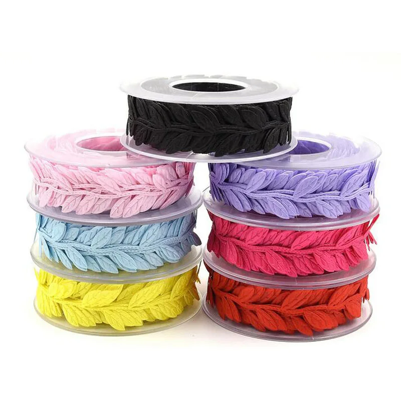 Popular Embroidery leaf flower lace fabric trim ribbon DIY sewing applique collar wide wedding dress cloth guipure decor