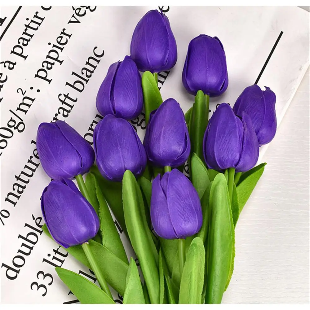 Multicolor Tulips ArtificialFlowers Tulip Stems Real Feel Tulips For  Wedding Bouquet Floral Arrangement Cemetery Table Décor - AliExpress