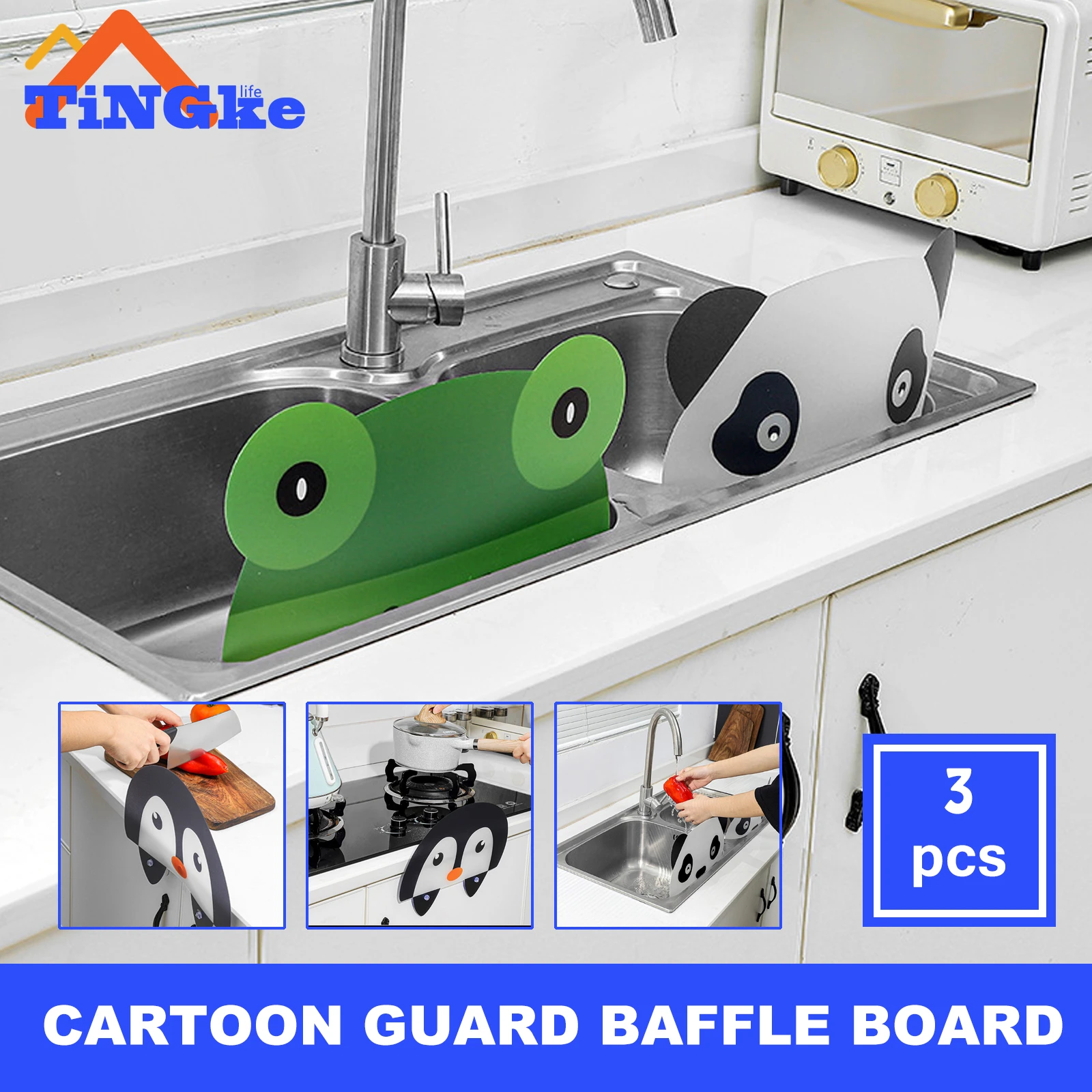 Kitchen Organizer Water Splash Guards with Sucker Waterproof Dish/Fruit