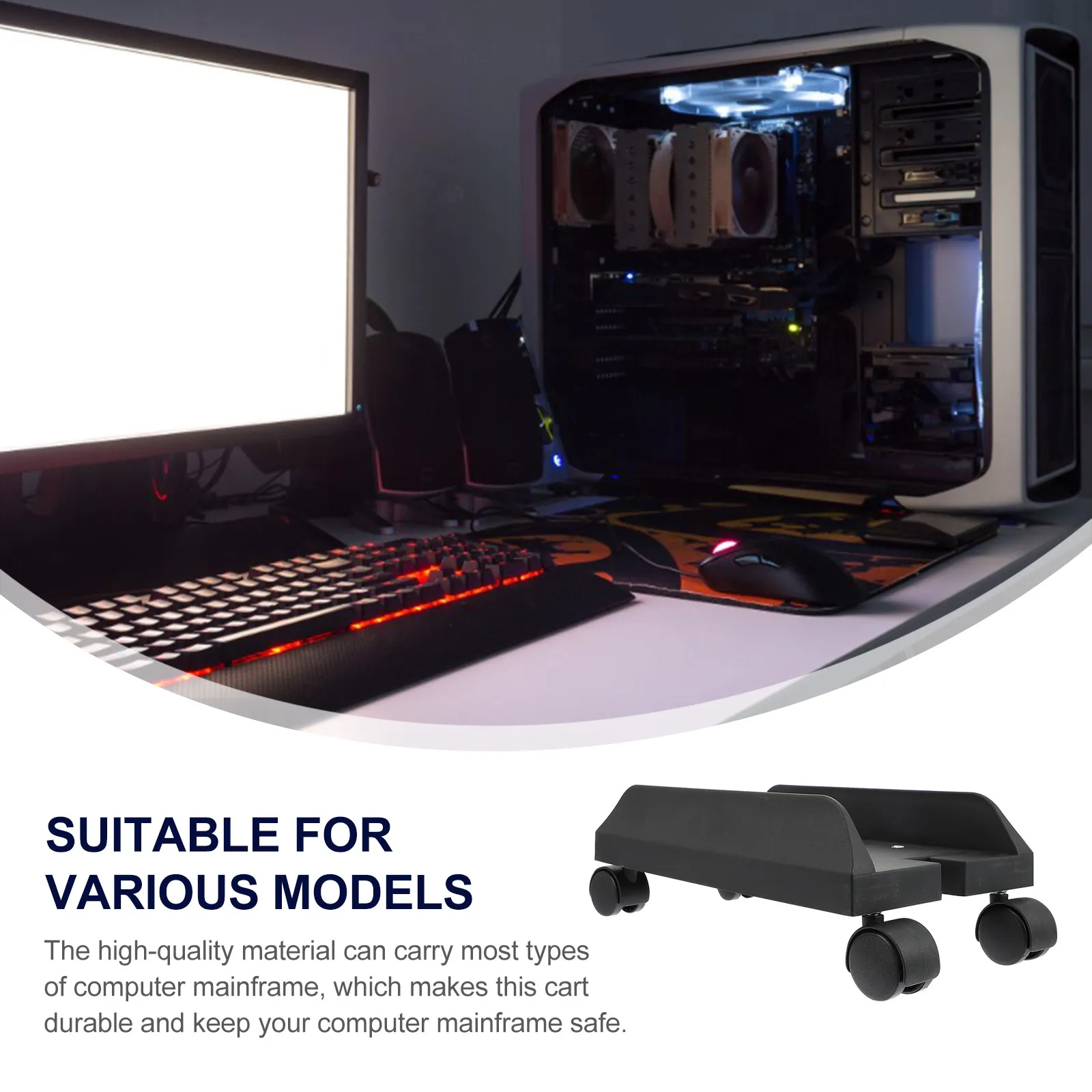 헤비 듀티 컴퓨터 메인프레임 홀더(부드럽게 움직이는 캐스터 포함) 모든 크기의 데스크탑 메인프레임 랙용 이동식 CPU 타워 스탠드