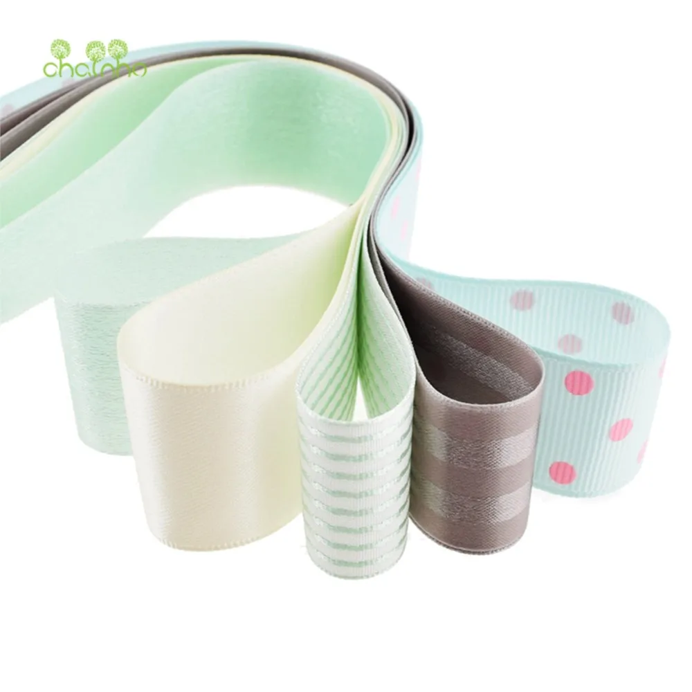 Chainho,Mix Green Ribbon Set,23 Yard/Lot,High quality,DIY Handmade Gift Craft Packing Wedding Hair Accessories Materials,RB15