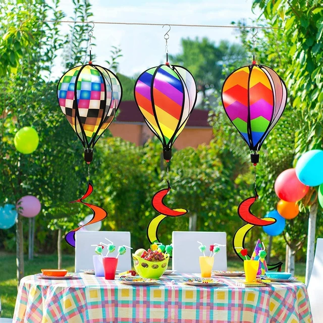 Hőlégballon Szél Fonó Szivárványos Kinetikus Függő Dekoráció A Családi Otthoni Első Udvar Kertjéhez Kültéri Szélmalom