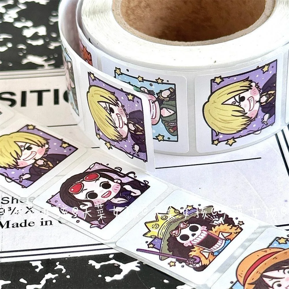 2023 New 500PCS One Piece Moving Diffuse Sticker Manual Decorative Materials Envelope Sealing Sticker Paper Kawaii Gift