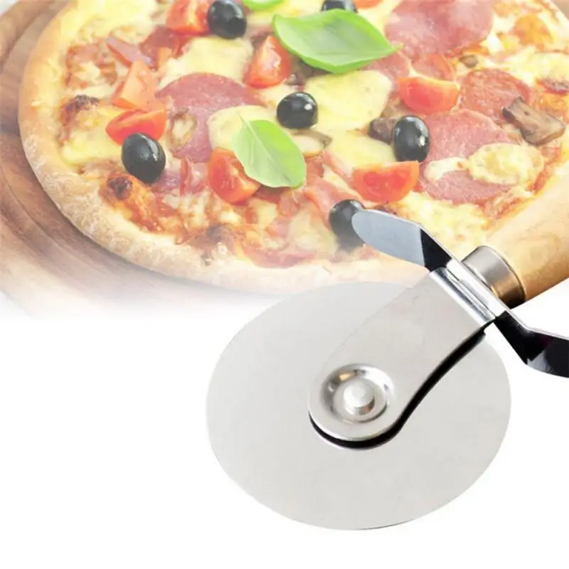 Pizza Slicer Stainless Steel Round Pizza Wheel Pastry Slicer Roller Dough Divider With Non-slip Handle Cutting Machine