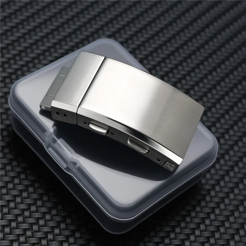 Premium Brushed Metal Watch Band Clasp - 316L Stainless Steel Extension Buckle
