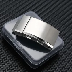 Premium Brushed Metal Watch Band Clasp - 316L Stainless Steel Extension Buckle - 22mm (Silver)