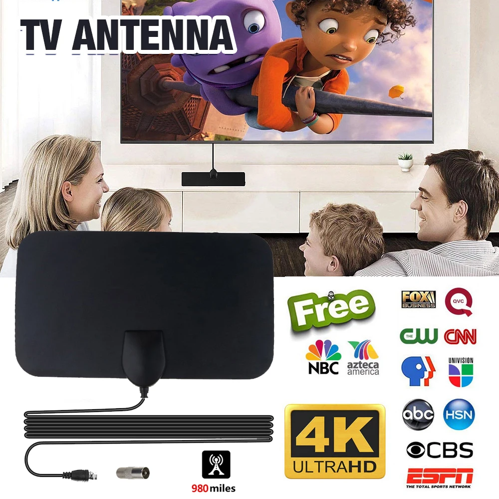 Hdtv Antenna Clear Picture Multi-directional Capability Digital Hd Antena Unique 1080p 4k 13ft Cable Dvb-t2 Hdtv Sound Quality - Tv Antenna