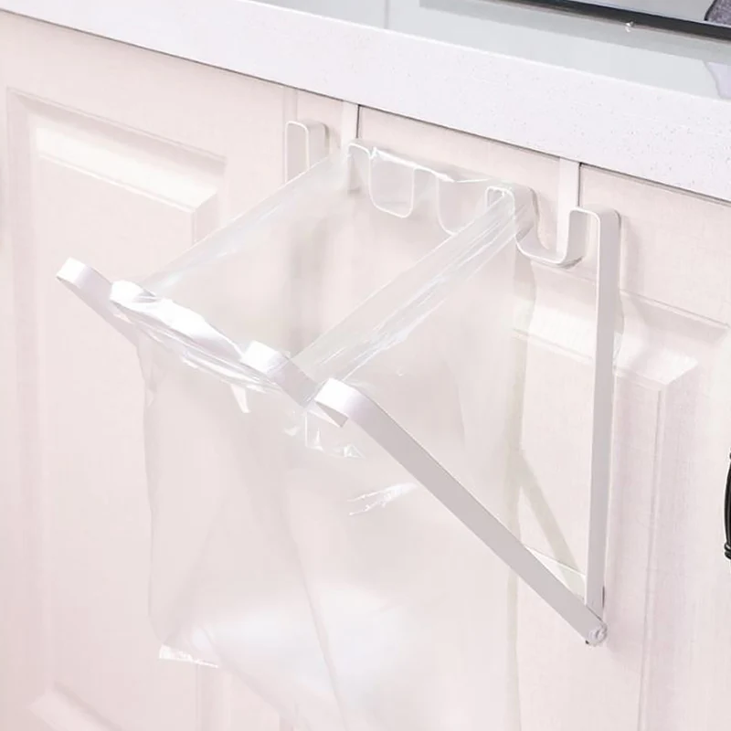 Kitchen Trash Rack Cabinet Door Garbage Bags Holder Multi-function Cabinet Rubbish Storage Bag Plastic Rack Support Holder