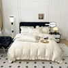 3pcs  Korean lace Duvet Cover Set (1*Duvet Cover + 2*Pillowcase, Without Core), Black dot print print Bedding Set 6