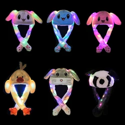 Glowing Plush Moving Rabbit Hat Glowing Hat and Ear Moving Bunny Hat Cosplay Christmas Party Holiday Hat 5-18 Years and Adult