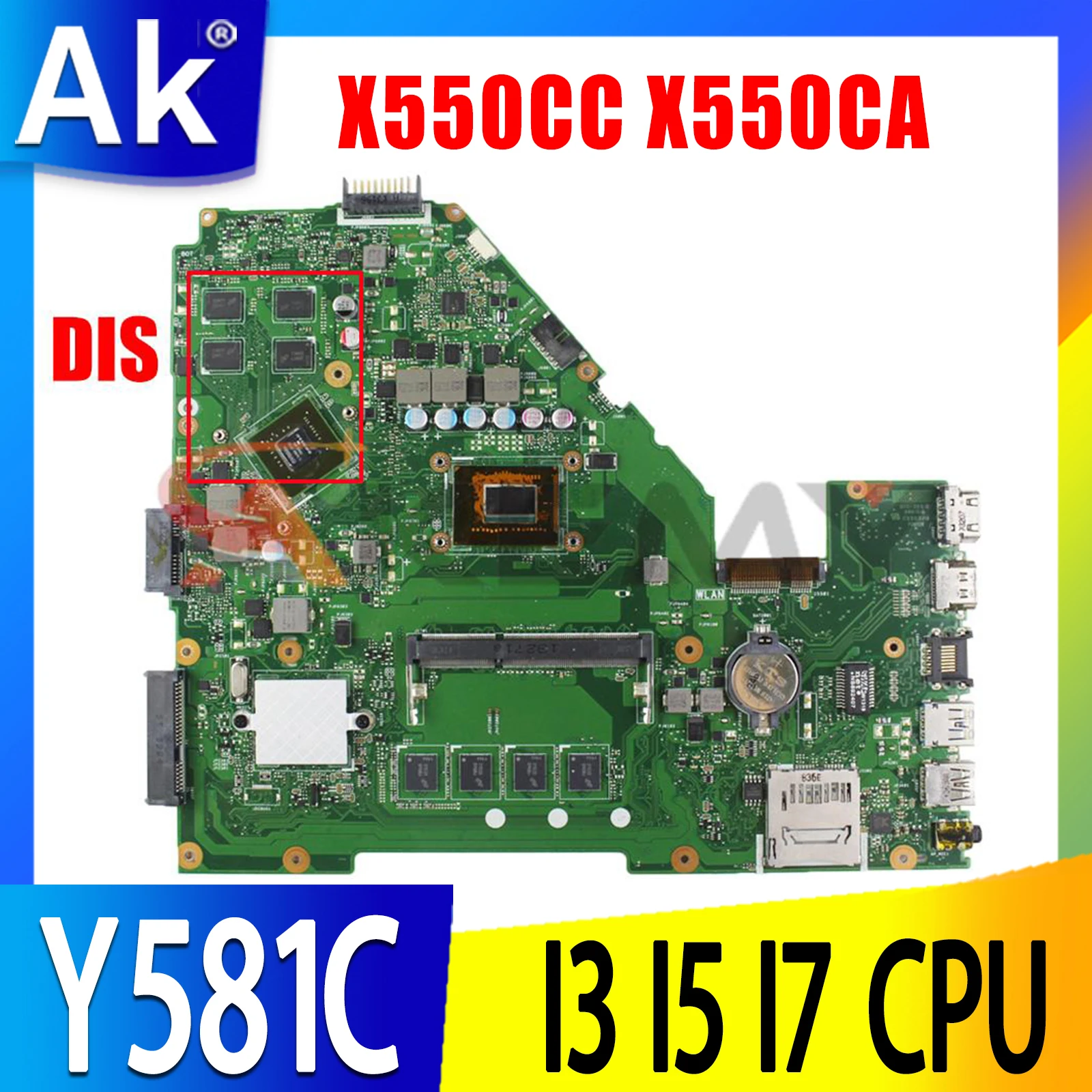 X550CC X550CA Motherboard 4GB RAM 1007U I3 I5 I7 CPU GT720M GPU for ...