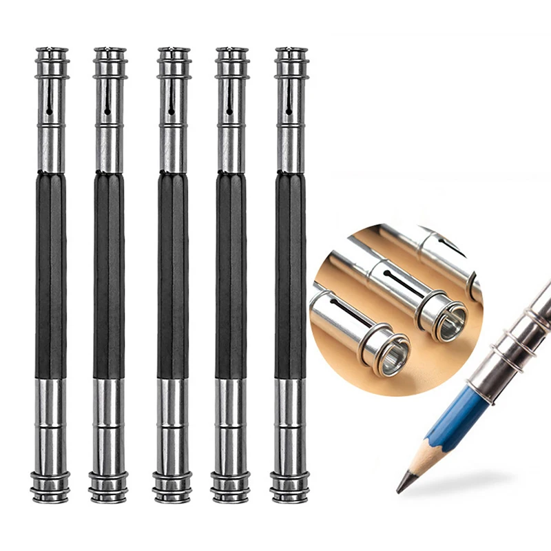 

Adjustable Dual Head Pencil Extender Holder Sketch School Office Art Write Tool Stationery Supplies