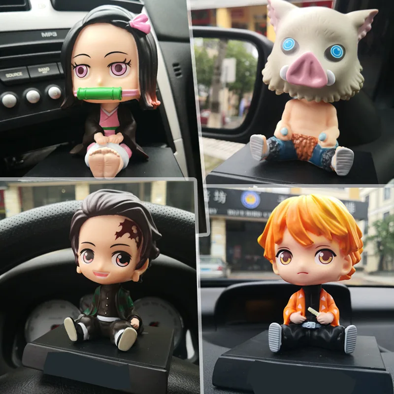 

Demon Slayer Anime Figure Nidozi Shake One's Head Doll Decoration Inside The Car Ornament Cartoon Funny Originality Q Editio