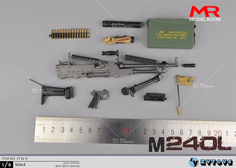 トイガン mzee ZYTOYS ZY16-9 ZY16-10 1/6 Scale M240 Machine Gun Model 20cm