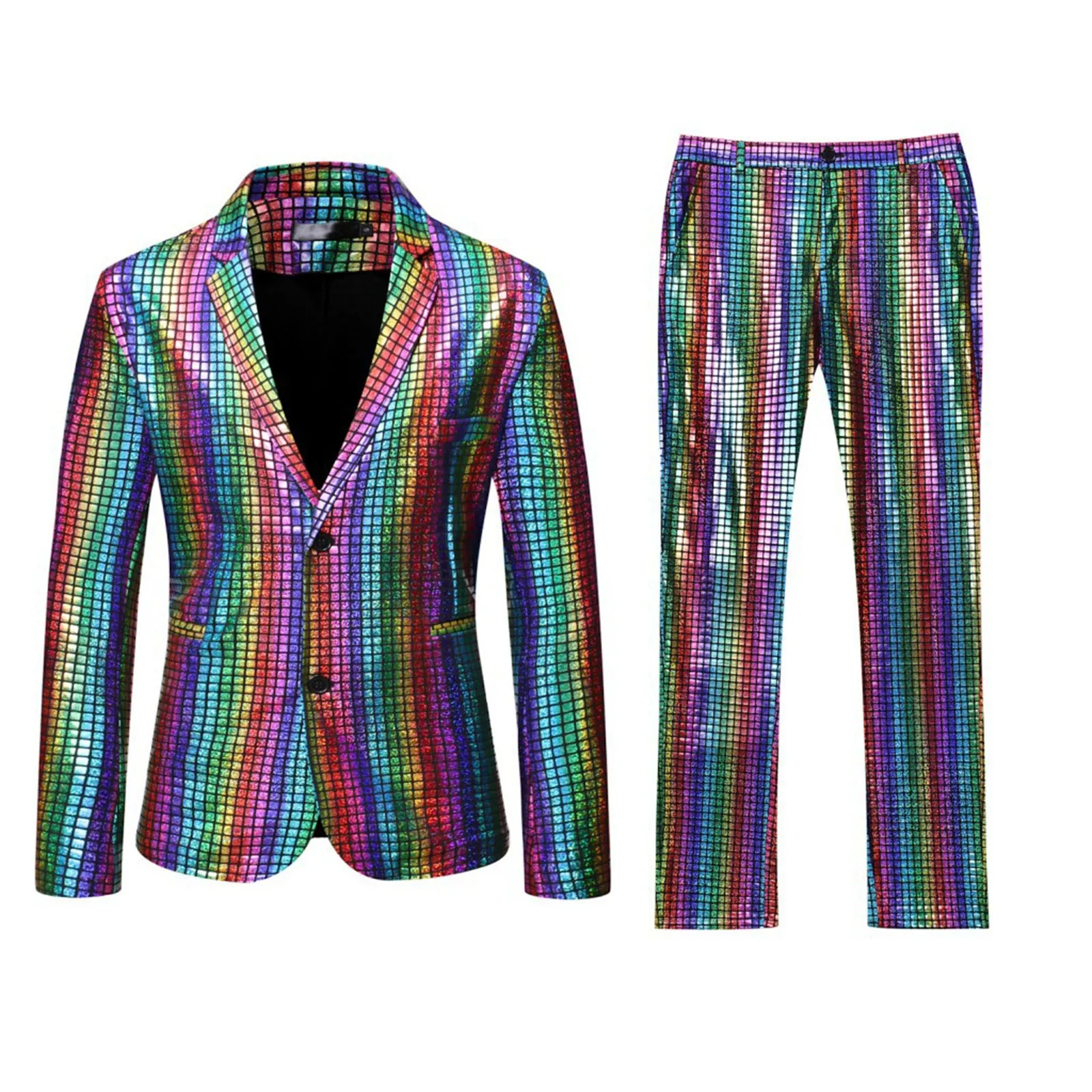 

Luxury Laser Sequin Tuxedo Blazer Jacket Men Button Lapel Social Dress Suit Blazer Male Party Stage Prom Singer Costume Homme
