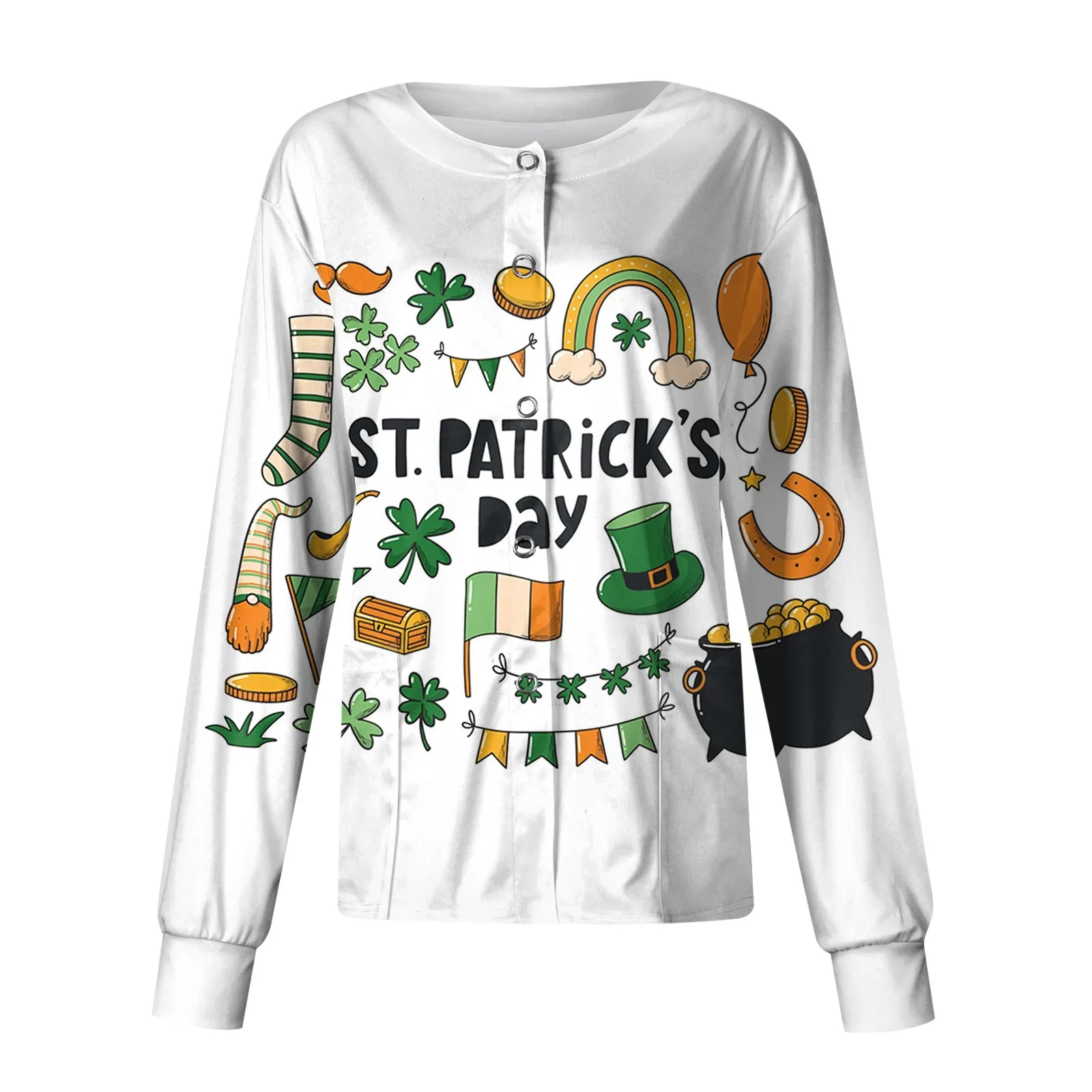 

Женский однобортный Кардиган с длинным рукавом и принтом