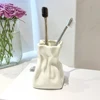 Creative Pleated Ceramic Vase Dried Flower Flower Arrangement Home Bathroom Decoration Ceramic Flower Arrangement Accessories 3