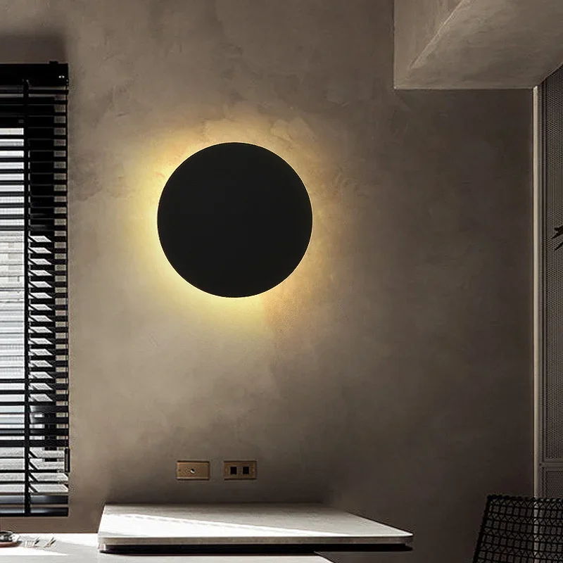 Modern Round Wall Lamp Bedroom Bedside Living Room Background Corridor Hallway Staircase Eclipse Light Led Sconce Lighting led wall lamp wall sconces light wall lamp