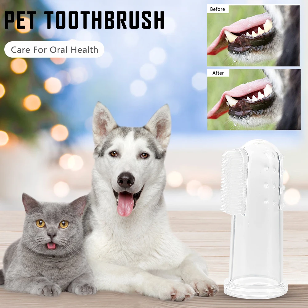 Title 4, Dog Cat Cleaning Supplies Soft Pet Finger Tooth...