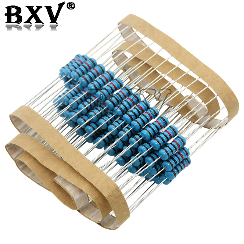 Metal Film Resistor Metal Film Resistors Electronic Component 50PCS 1W Metal Film Resistor 1% 1R ~ 1M 2R 10R 22R 47R 100R 330R 1K 4.7K 10K 22K 47K 100K 470K 1 10 22 47 100 330 Ohm Resistance