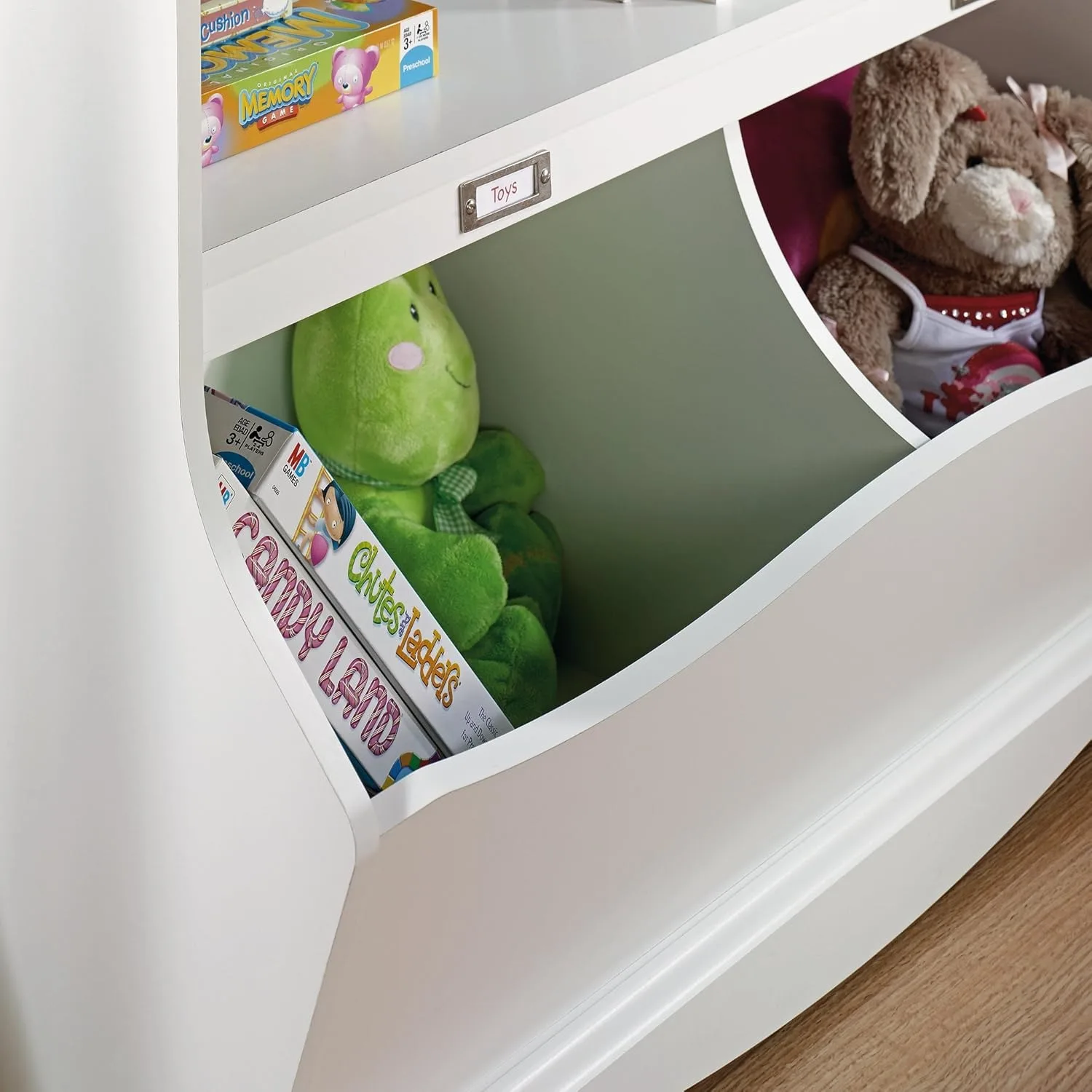 Storage Chest Organizer Kids Bookcase Toy Box Bin for Bedroom Living Room L41.10 x W 14.49 x H 32.84 Soft White 4