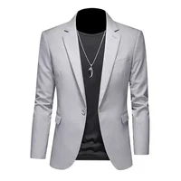 Fashion Men's Business Casual Blazer Black White Red Green Solid Color Slim Fit Jacket Wedding Groom Party Suit Coat M-6XL 2