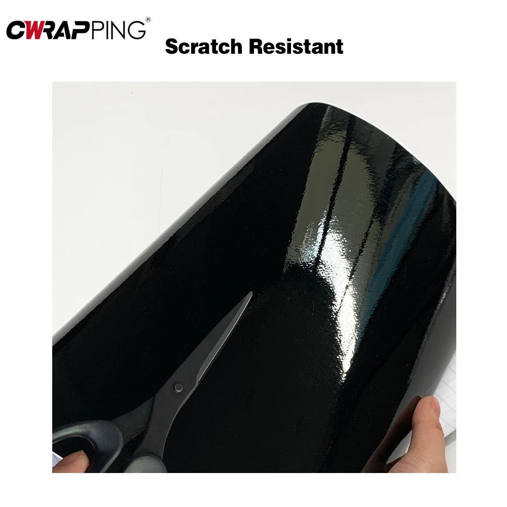 Glossy Black Vinyl Car Wrap - Shiny Self-Adhesive Foil